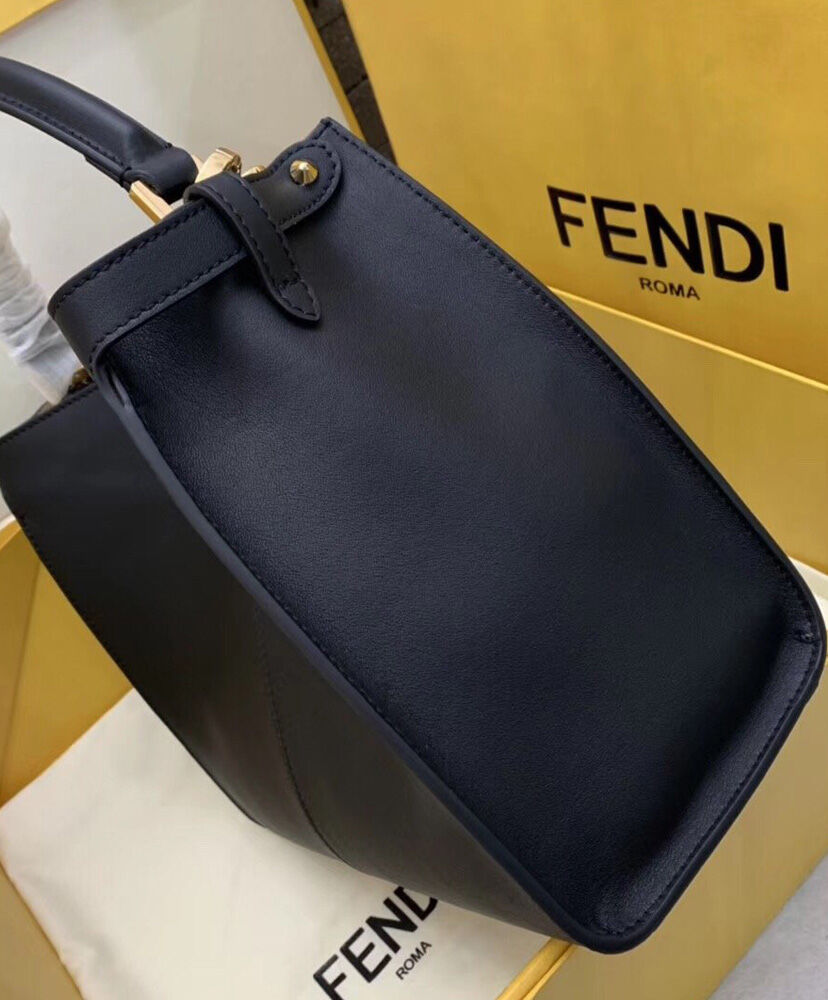 Fendi Peekaboo X lite Medium Leather Bag 8BN311 Black